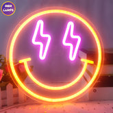 Smiley face Neon Sign Lightning Eyes